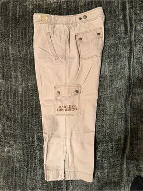 Harley-Davidson Authentic Light Beige Utility Capri Pants